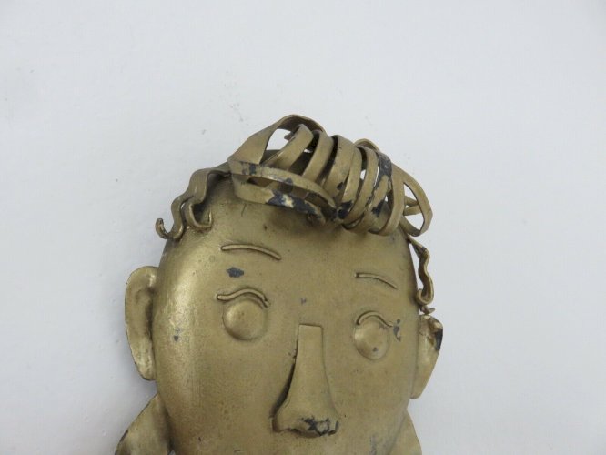 RAIMON CASALS I ALSINA SCULPTURE METALLIQUE MURALE JEUNE FILLE ESPAGNE 1950