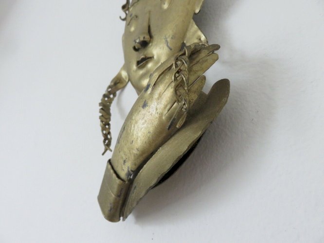 RAIMON CASALS I ALSINA SCULPTURE METALLIQUE MURALE JEUNE FILLE ESPAGNE 1950