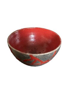 Raku coupelle ramequin bol en  terre signé BB Artisanat décoration poterie