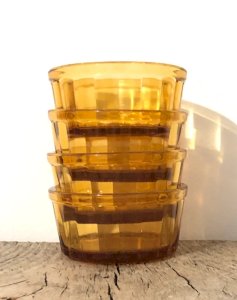 Vintage amber glass ramekins Vereco
