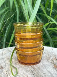 Vintage amber glass ramekins