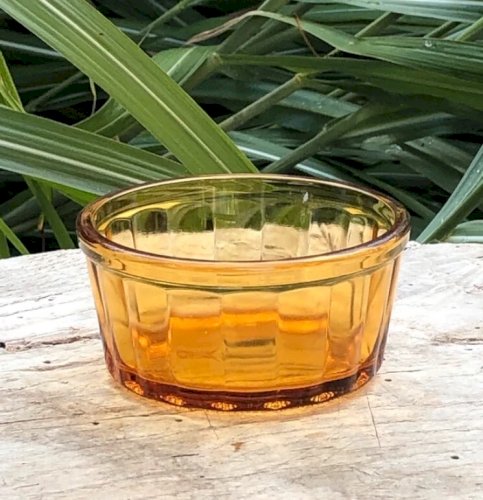 Ramequins vintage en verre ambré Vereco