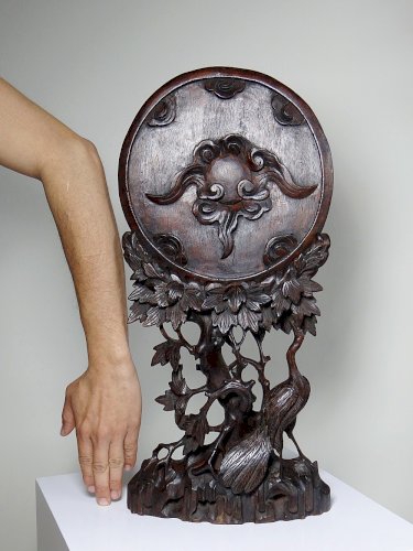 rand panneau paravent de table dAsie XIXe bois de rose sculpté