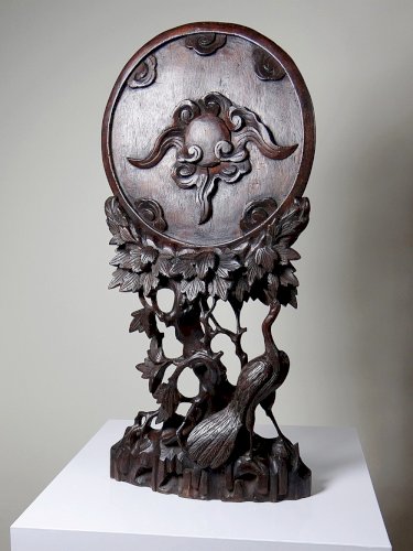rand panneau paravent de table dAsie XIXe bois de rose sculpté