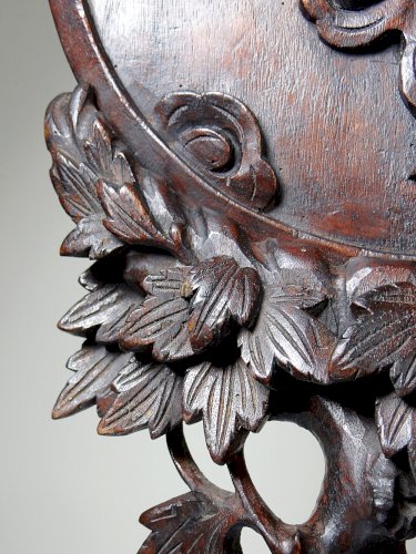 rand panneau paravent de table dAsie XIXe bois de rose sculpté