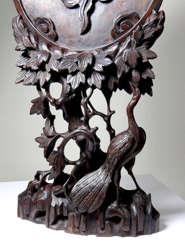 rand panneau paravent de table dAsie XIXe bois de rose sculpté