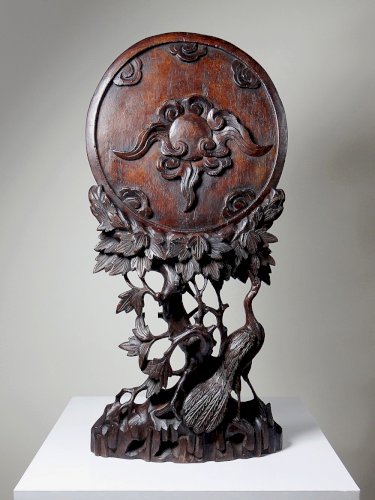 rand panneau paravent de table dAsie XIXe bois de rose sculpté