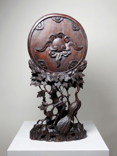 rand panneau paravent de table dAsie XIXe bois de rose sculpté