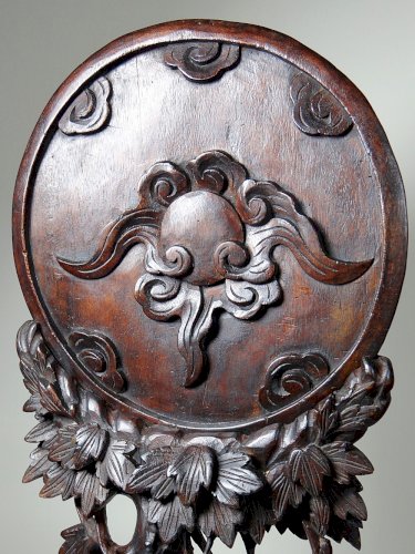 rand panneau paravent de table dAsie XIXe bois de rose sculpté