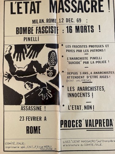 Rare Affiche Anti Fichistes Autentique 1969  Gauche Politique Anarchiste .