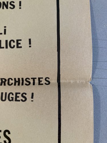 Rare Affiche Anti Fichistes Autentique 1969  Gauche Politique Anarchiste .