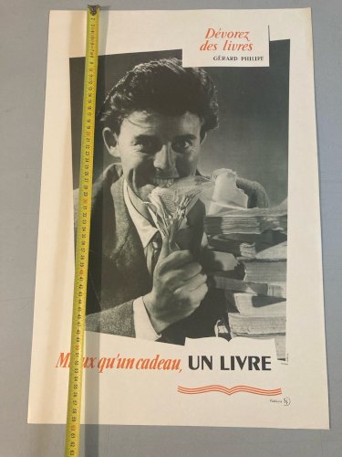 Rare Affiche Originale De Lucien Lorelle Gérard Philippe Livre Ancien