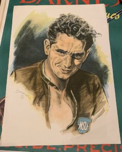 Rare affiche originale motard moto NSU 1953