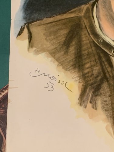 Rare affiche originale motard moto NSU 1953