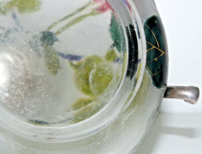  *RARE AIGUIERE PICHET PATE de VERRE DEGAGEE ACIDE VICTOR SGLIER MONTURE GALLIA