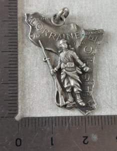 Rare ancienne médaille, Alsace Lorraine, WW1, en argent ^