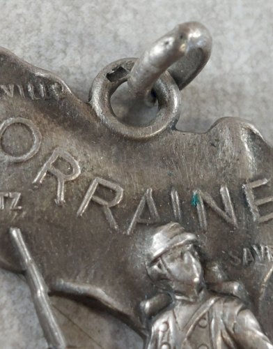 Rare ancienne médaille, Alsace Lorraine, WW1, en argent ^