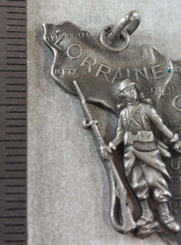 Rare ancienne médaille, Alsace Lorraine, WW1, en argent ^