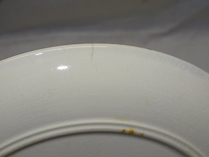 -RARE ASSIETTE CERAMIQUE BORDEAUX J. VIEILLARD d'après HOKUSAI fin XIX SOURIS