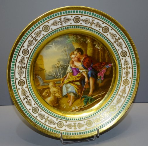 -RARE ASSIETTE PORCELAINE MANUFACTURE IMPERIALE de SAINT PETERSBOURG 1825/1855 D