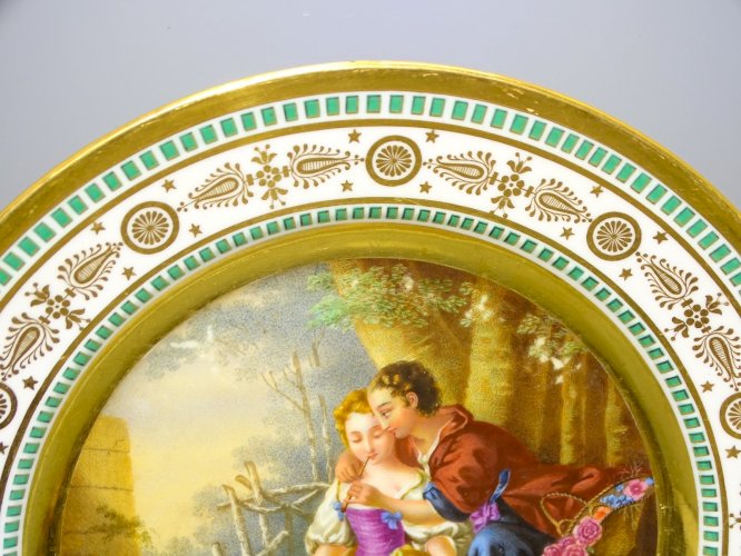 -RARE ASSIETTE PORCELAINE MANUFACTURE IMPERIALE de SAINT PETERSBOURG 1825/1855 D