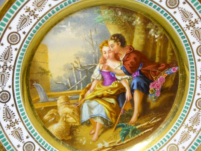 -RARE ASSIETTE PORCELAINE MANUFACTURE IMPERIALE de SAINT PETERSBOURG 1825/1855 D