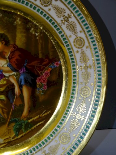 -RARE ASSIETTE PORCELAINE MANUFACTURE IMPERIALE de SAINT PETERSBOURG 1825/1855 D