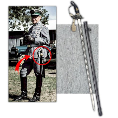 RARE & BEAU SABRE PALASH DOFFICIER PRUSSIEN LAME BRILLANTE M1889 WW1 KAISER ORIGINAL #2