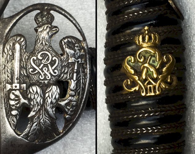 RARE & BEAU SABRE PALASH DOFFICIER PRUSSIEN LAME BRILLANTE M1889 WW1 KAISER ORIGINAL #2