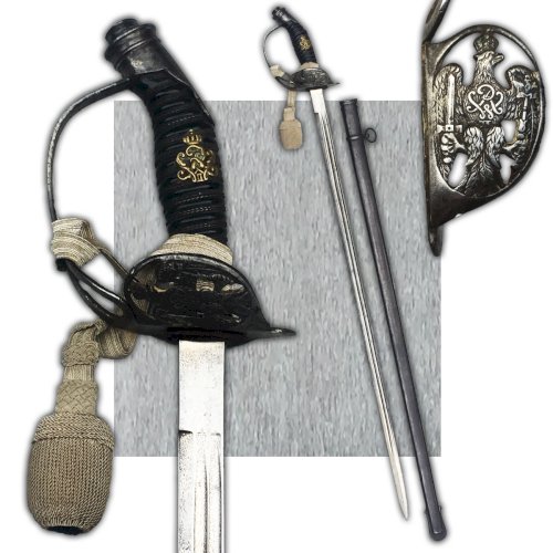 RARE & BEAU SABRE PALASH DOFFICIER PRUSSIEN LAME BRILLANTE M1889 WW1 KAISER ORIGINAL #2