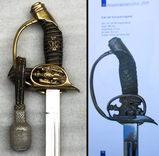 RARE & BEAU SABRE PALASH D'OFFICIER PRUSSIEN LAME BRILLANTE M1889 WW1 KAISER ORIGINAL