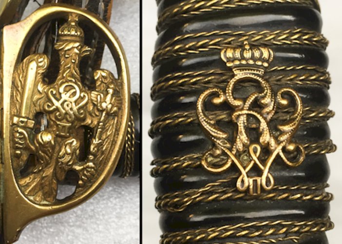 RARE & BEAU SABRE PALASH D'OFFICIER PRUSSIEN LAME BRILLANTE M1889 WW1 KAISER ORIGINAL