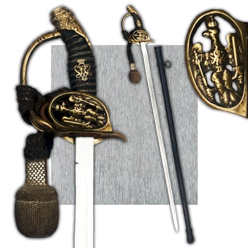 RARE & BEAU SABRE PALASH D'OFFICIER SUPÉRIEUR PRUSSIEN M1889 WW1 KAISER ORIGINAL