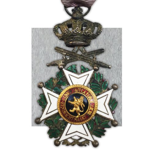 RARE & BELLE MÉDAILLE BIJOU ORDRE LEOPOLD 1ER AVEC GLAIVES ORIGINAL