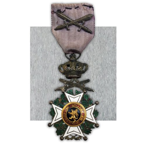 RARE & BELLE MÉDAILLE BIJOU ORDRE LEOPOLD 1ER AVEC GLAIVES ORIGINAL