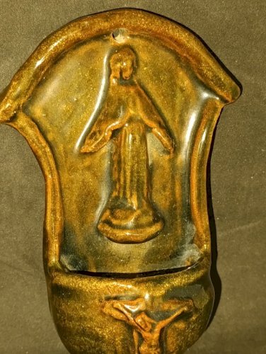 rare benitier terre  cuite signé Insel Topferei en bon etat