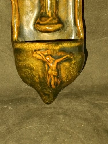 rare benitier terre  cuite signé Insel Topferei en bon etat