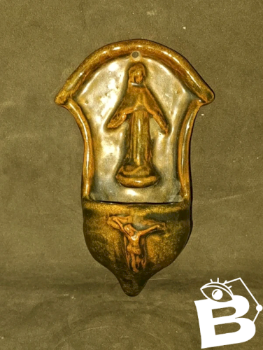 rare benitier terre  cuite signé Insel Topferei en bon etat