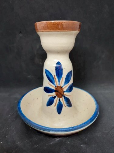 Rare bougeoir decor floral signé robert picault en bon etat