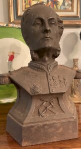 Rare bust of Admiral Courbet 19th century Jules Manil foundry in Vivier au Court