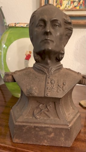 Rare buste de l'amiral Courbet XIXe fonderie Jules Manil à Vivier au Court