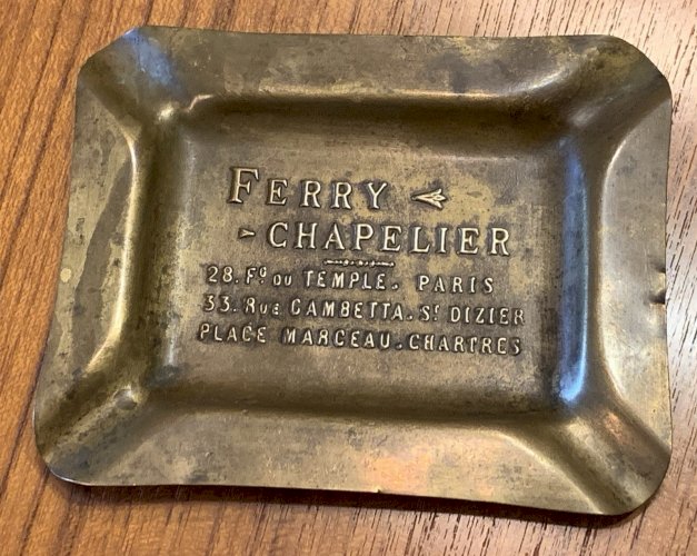 rare cendrier publicitaire 1900's Ferry Châpelier Paris St Dizier Chartres