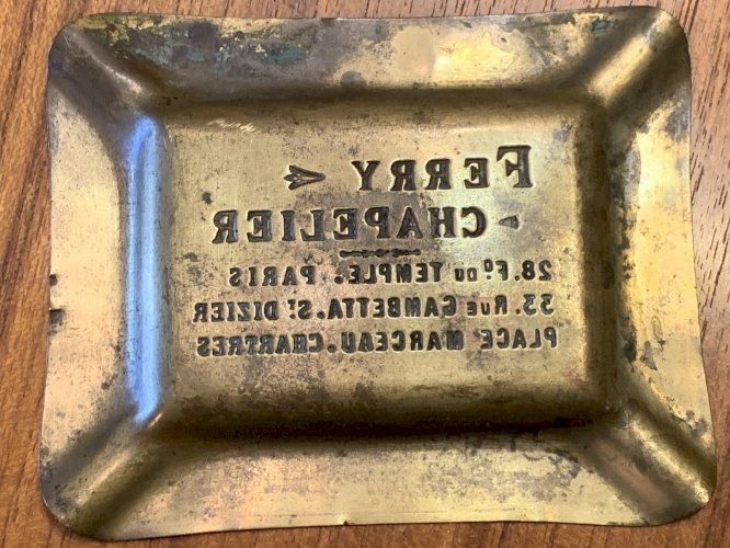 rare cendrier publicitaire 1900's Ferry Châpelier Paris St Dizier Chartres