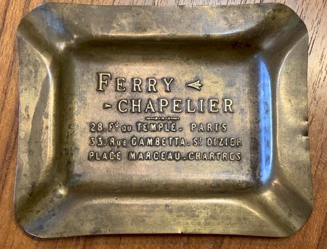 rare cendrier publicitaire 1900's Ferry Châpelier Paris St Dizier Chartres