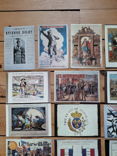 Rare collection Lot de 31 cartes postales neuves Vieilles affiches historiques Révolution française