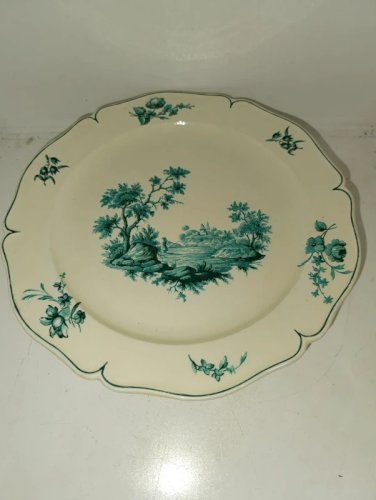 rare coupe sur pied Creil-Montereau demi porcelaine modèle de Watteau en bon état