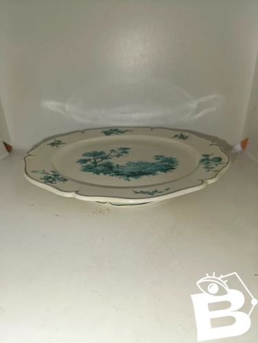 rare coupe sur pied Creil-Montereau demi porcelaine modèle de Watteau en bon état