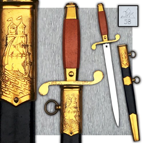 RARE DAGUE DE MARINE RUSSE SOVIETIQUE NAVY CCCP URSS POST WW2 ZIK 1958 ORIGINALE