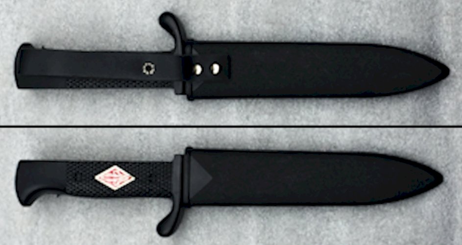 RARE DAGUE / POIGNARD SCOUT ALLEMAND TYPE H.J. DENTS DE SCIE POSTWW2 ORIGINAL