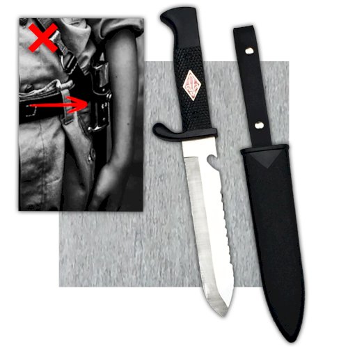 RARE DAGUE / POIGNARD SCOUT ALLEMAND TYPE H.J. DENTS DE SCIE POSTWW2 ORIGINAL